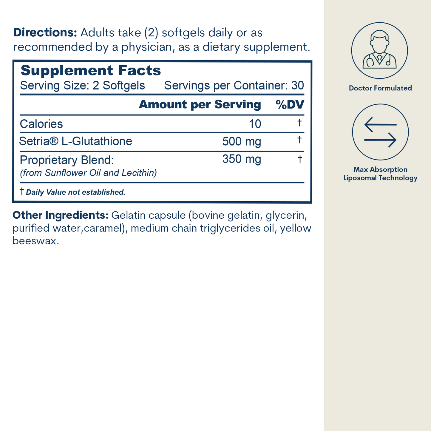 Glutatione Liposomiale - Capsule molli (60 capsule / 30 porzioni)