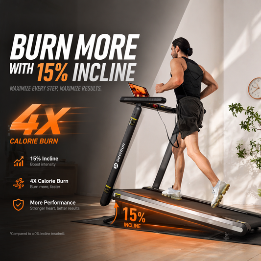 Tapis Roulant Inclinabile per Casa DeerRun X20 con Inclinazione Automatica del 15% e Pedana Completa | 181 kg, 18.2 km/h
