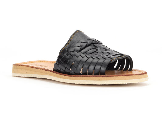 Infradito Huarache Peep-Toe nere