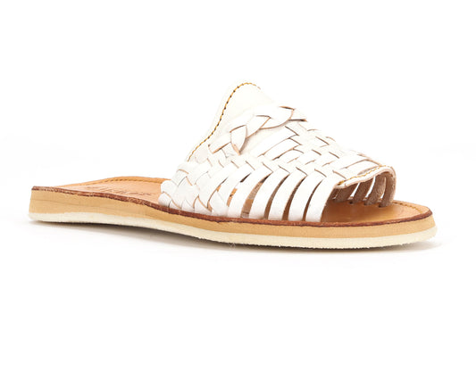 Sandali Huarache con Tacco Aperto Bianchi