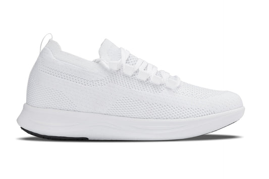 CALTO - QA061 - Scarpe da ginnastica in maglia leggera - 6 cm più alte (bianche/suola bianca)