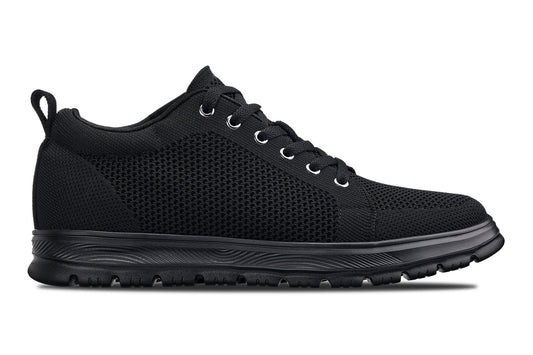 CALTO - X2320 - 6 cm in più (Nero/Suola Nera) - Sneaker Casual con Lacci - Leggera