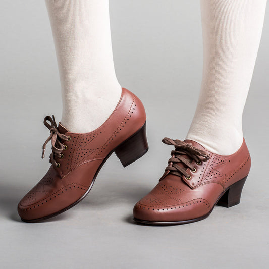 Mocassini Oxford Claire anni '40 (Marrone)