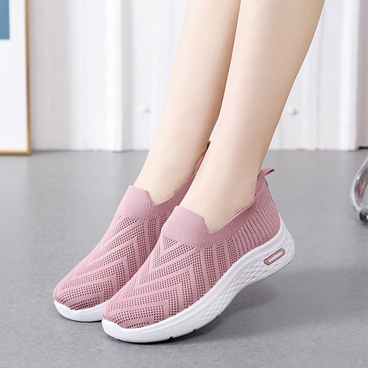 Sneakers slip-on in mesh da donna | Scarpe da passeggio piatte traspiranti e leggere
