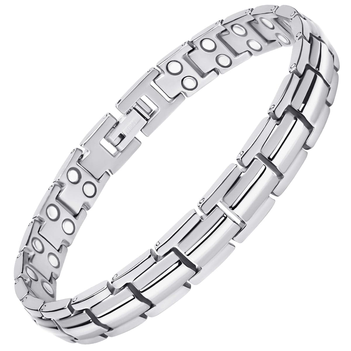 Bracciale magnetico in titanio argento ultra resistente da donna
