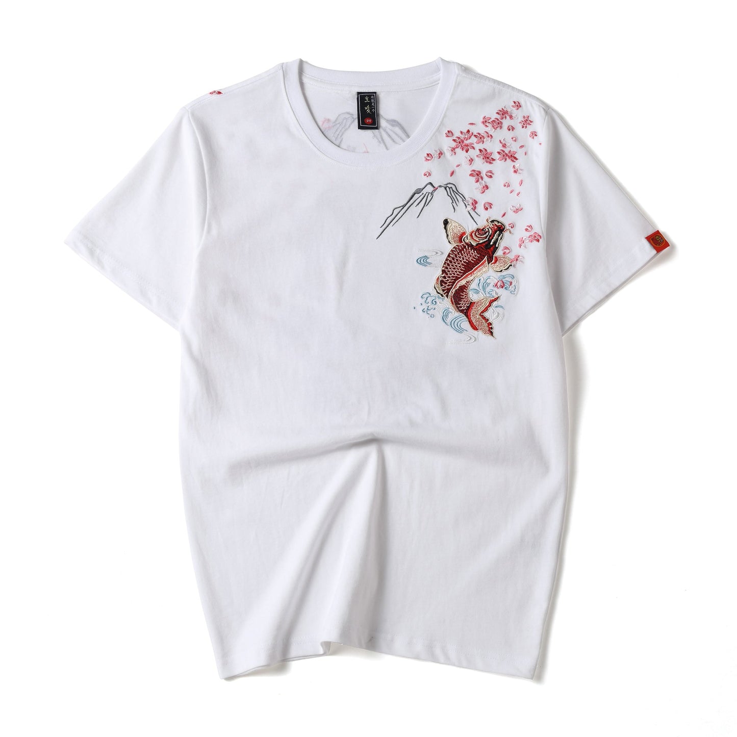 T-shirt ricamata carpa koi rossa KH628