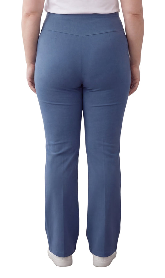 Leggings da donna a zampa in cotone elasticizzato con vita incrociata