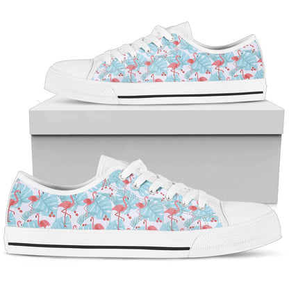Flamingo Blue Floral Low Top Shoes