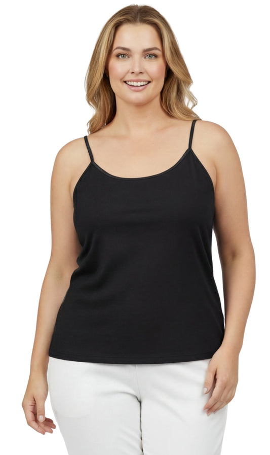 Canottiera essenziale da donna con spalline regolabili in morbido misto cotone con reggiseno incorporato
