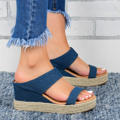 Women's Cutout Wedge Sandals | Hollow Platform Heels PU Upper