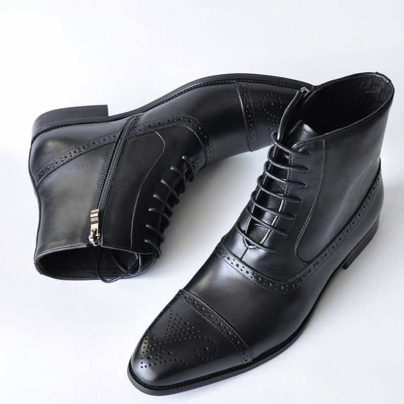 Men's Plush Lined Winter Boots | Big Size Vintage Lace-Up Safety Boots