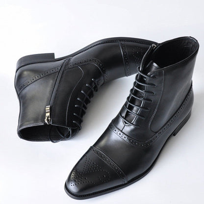 Men's Plush Lined Winter Boots | Big Size Vintage Lace-Up Safety Boots