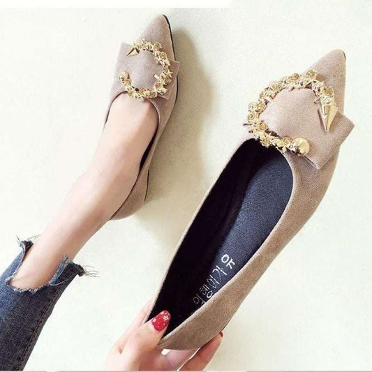 Scarpe Basse da Donna a Punta | Ballerine in Cotone Morbido da Infilare