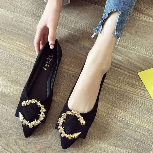 Scarpe Basse da Donna a Punta | Ballerine in Cotone Morbido da Infilare