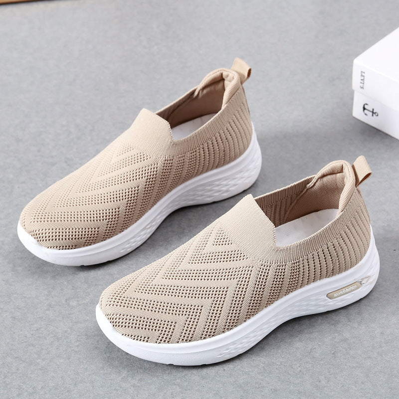 Women's Mesh Slip-On Sneakers | Breathable Lightweight Flat Walking Shoes
