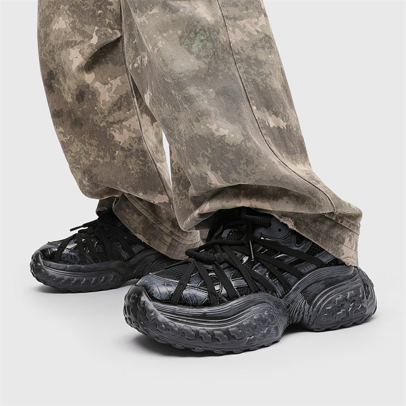 S8888 Sneakers nere con suola effetto pneumatico