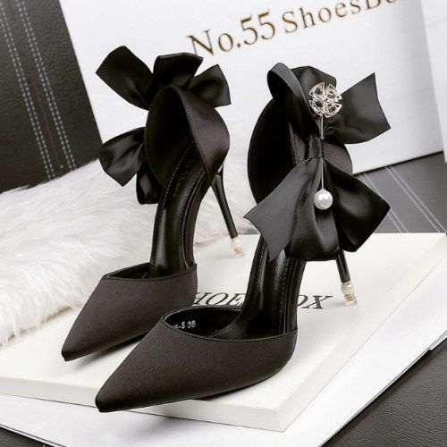 Décolleté a punta con fiocco da donna | Scarpe a stiletto a slip-on
