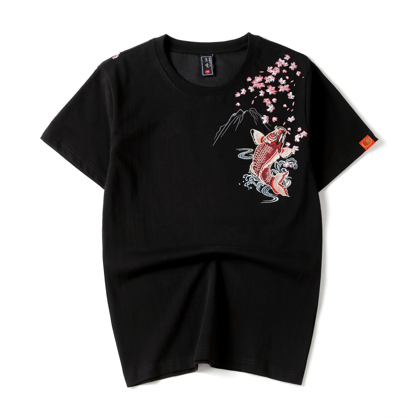 T-shirt ricamata carpa koi rossa KH628