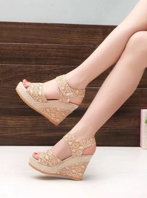 Women's Cutout Platform Sandals | Waterproof Open-Toe Cowhide Heels