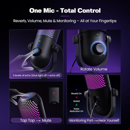 Microfono USB per PC Gaming: Microfono a Condensatore con RGB