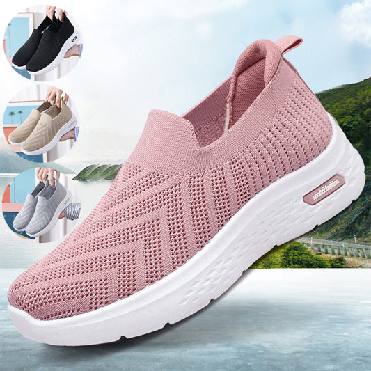 Sneakers slip-on in mesh da donna | Scarpe da passeggio piatte traspiranti e leggere