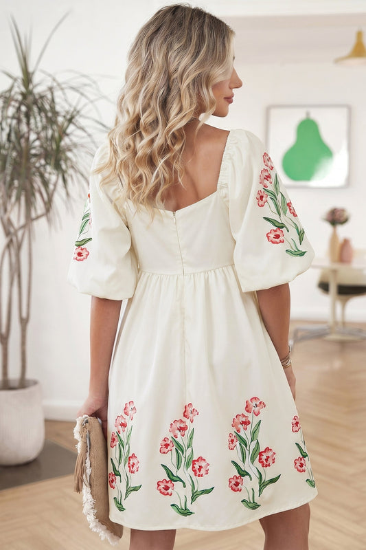 Vestito babydoll Greta a maniche a sbuffo
