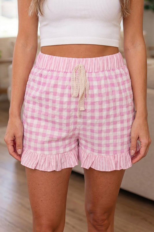 Shorts Arleth con pizzo e laccetti