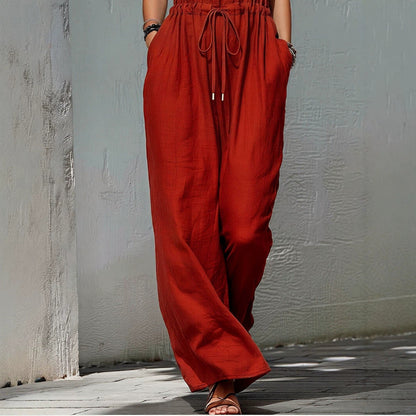 Women's Sleeveless Halter Neck Solid Color Long Jumpsuit