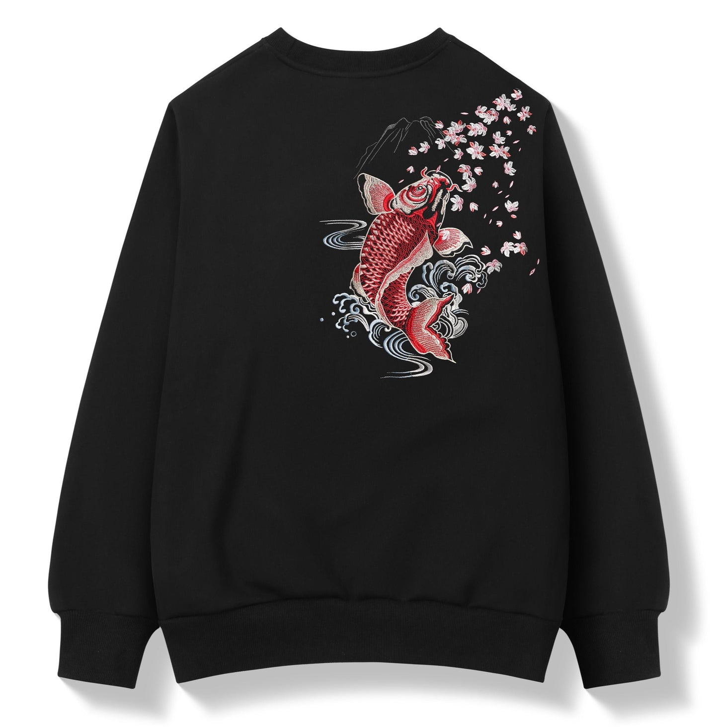 Maglione SW9197 con carpe koi rosse ricamate