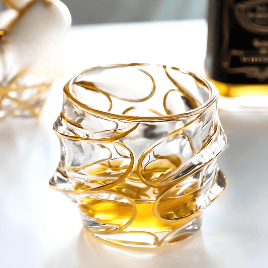 Bicchiere da Whisky Gold Line Storm in Cristallo Giapponese