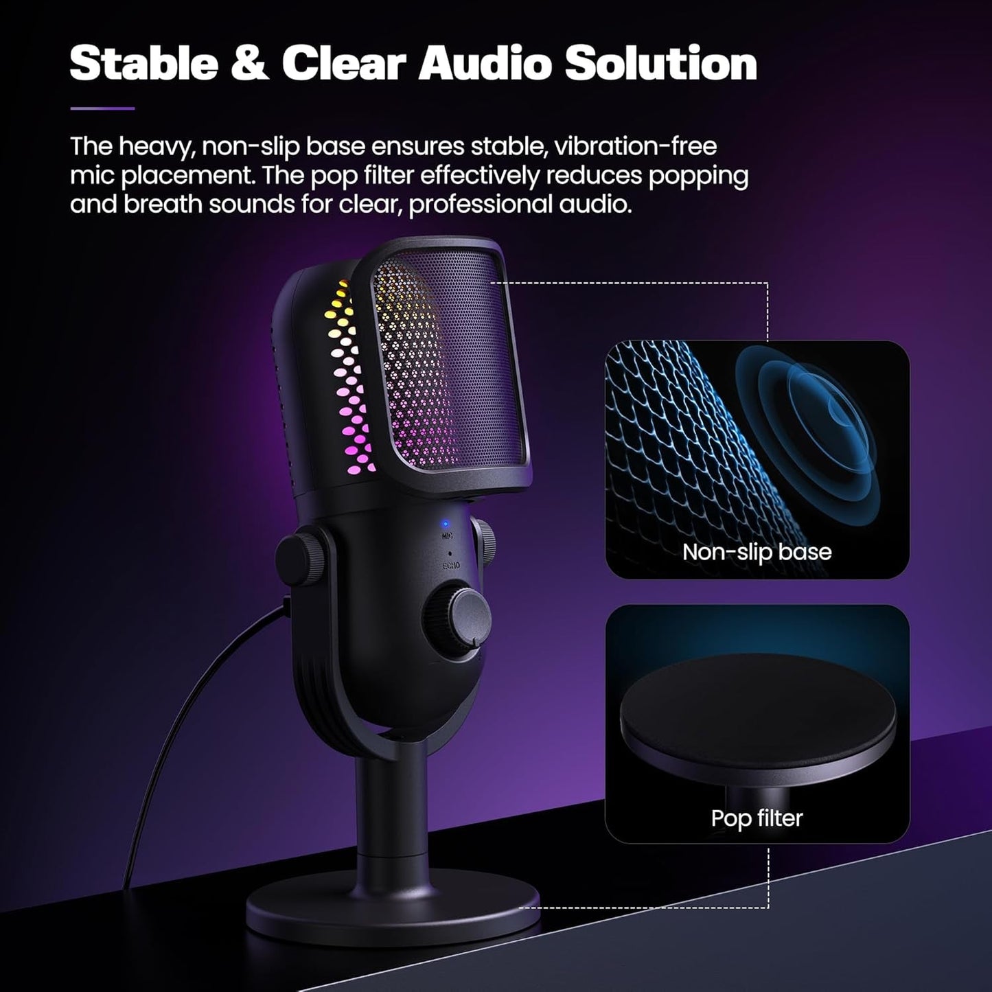 Microfono USB per PC Gaming: Microfono a Condensatore con RGB