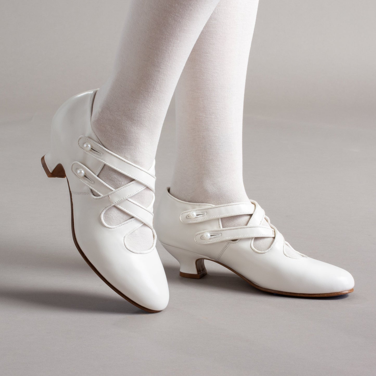Scarpe in pelle Astoria Edwardian (Avorio Morbido)