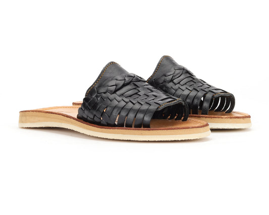 Infradito Huarache Peep-Toe nere