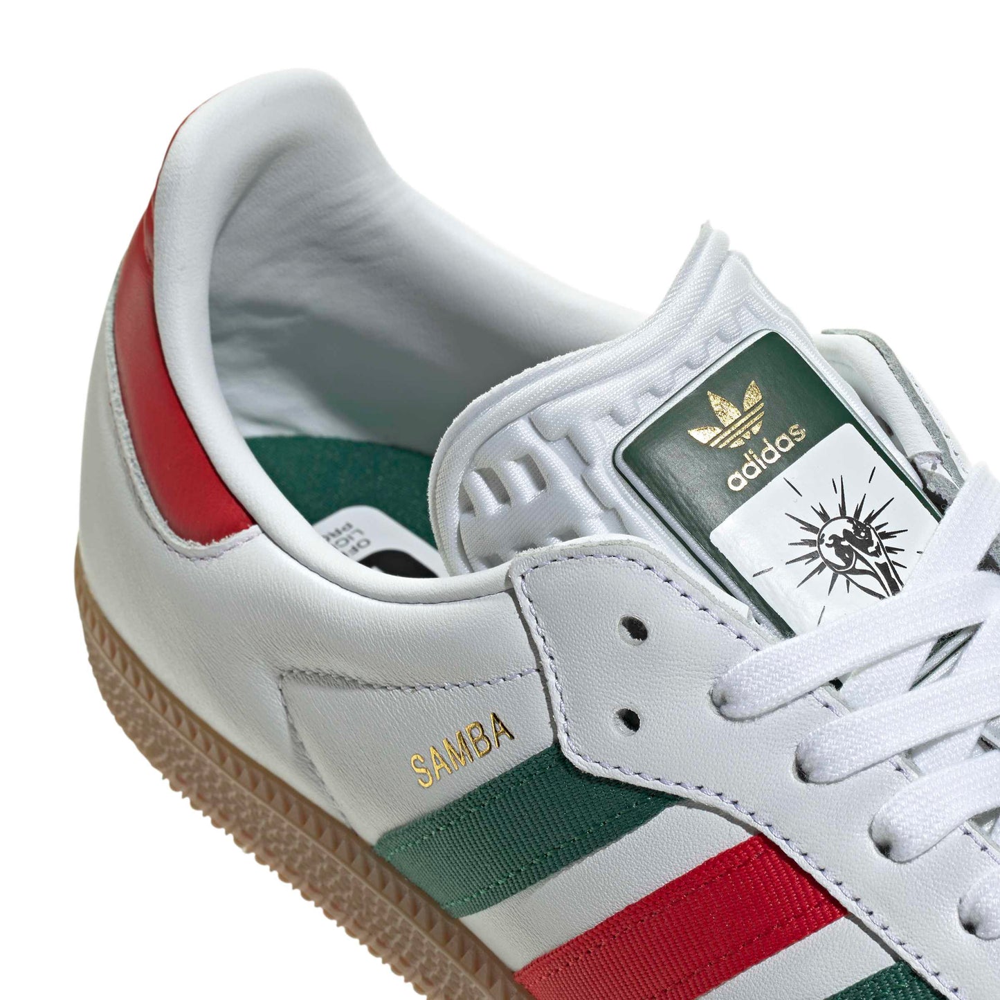 Adidas Samba OG da uomo - Bianco/Scarlatto/Verde Scuro
