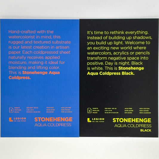 STONEHENGE AQUA ACQUARELLO NERO E BIANCO Confezione da 10