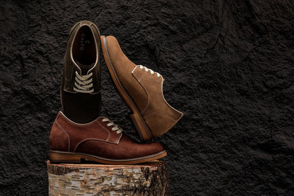 CALTO - J1313 - Polacchine in pelle eleganti e casual con rialzo di 7,5 cm (marrone terracotta)
