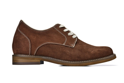 CALTO - J1313 - Polacchine in pelle eleganti e casual con rialzo di 7,5 cm (marrone terracotta)
