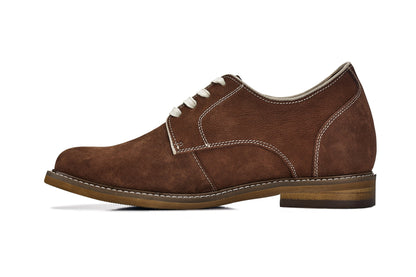 CALTO - J1313 - Polacchine in pelle eleganti e casual con rialzo di 7,5 cm (marrone terracotta)