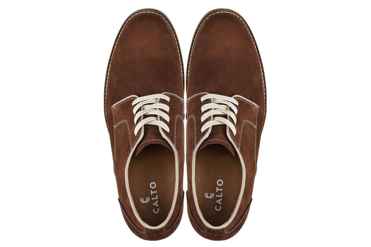 CALTO - J1313 - Polacchine in pelle eleganti e casual con rialzo di 7,5 cm (marrone terracotta)