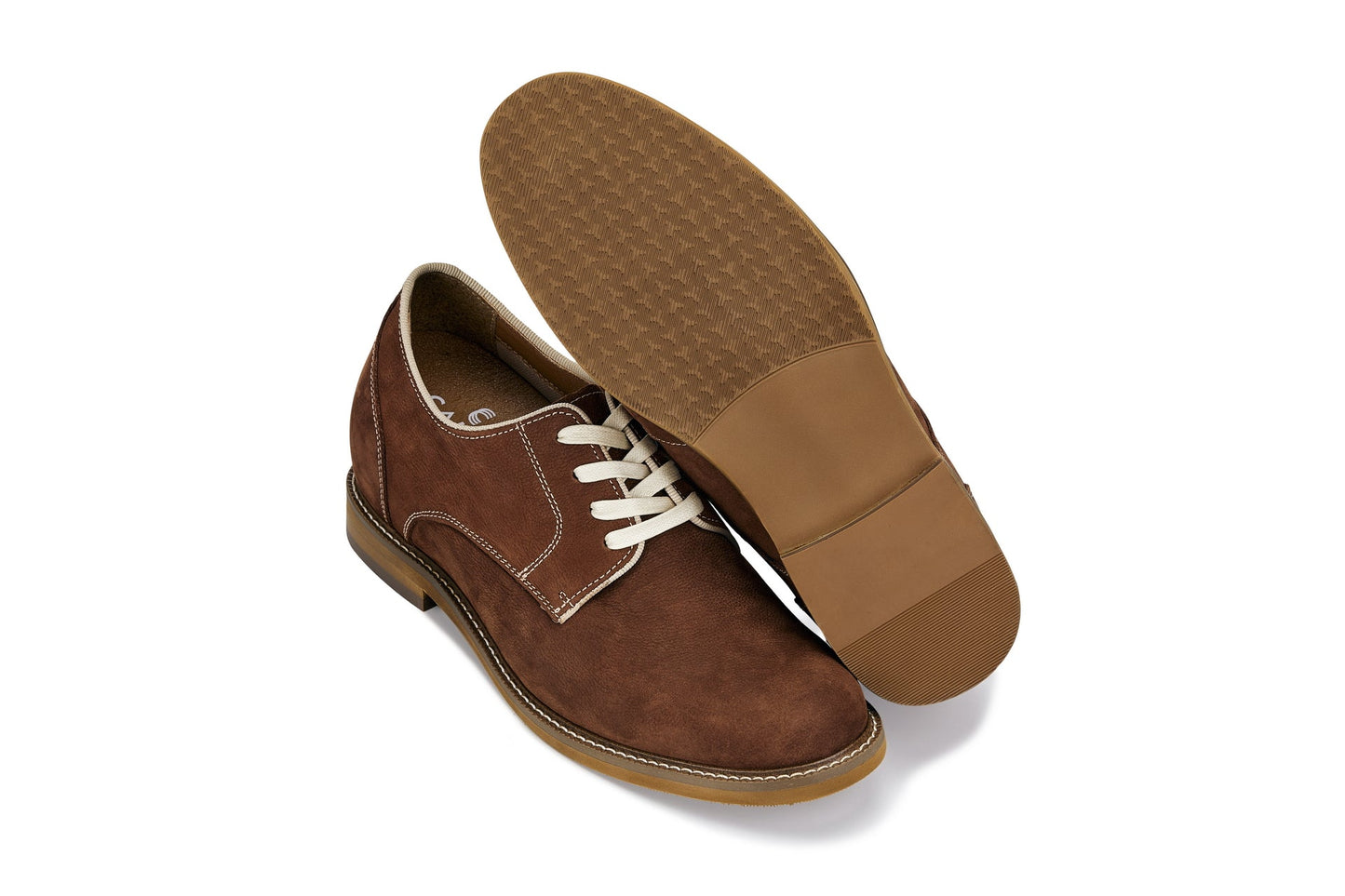 CALTO - J1313 - Polacchine in pelle eleganti e casual con rialzo di 7,5 cm (marrone terracotta)