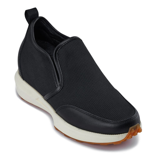 CALTO - J1433 - 8,4 cm più alto (Nero) - Mocassini Sneakers Casual con Suola Spessa