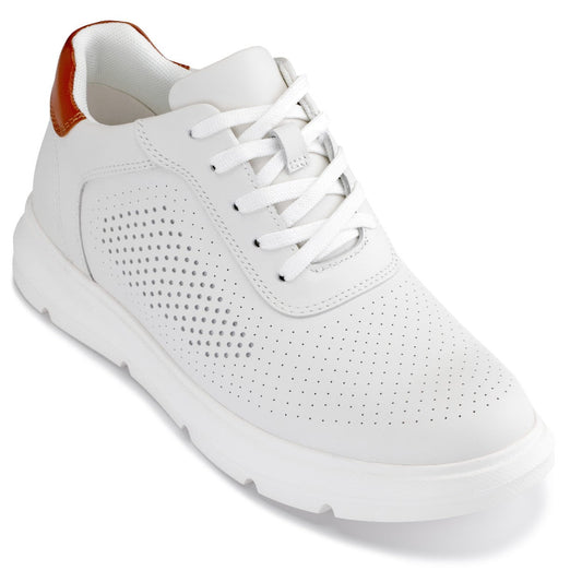 CALTO - J1581 - Più Alto di 6,6 cm (Bianco) - Scarpe da Passeggio Leggere Casual