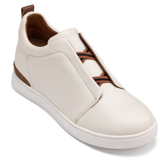 CALTO - J1933 - 2,6 Pollici Più Alto (Bianco Sporco) - Snoafers Slip-On
