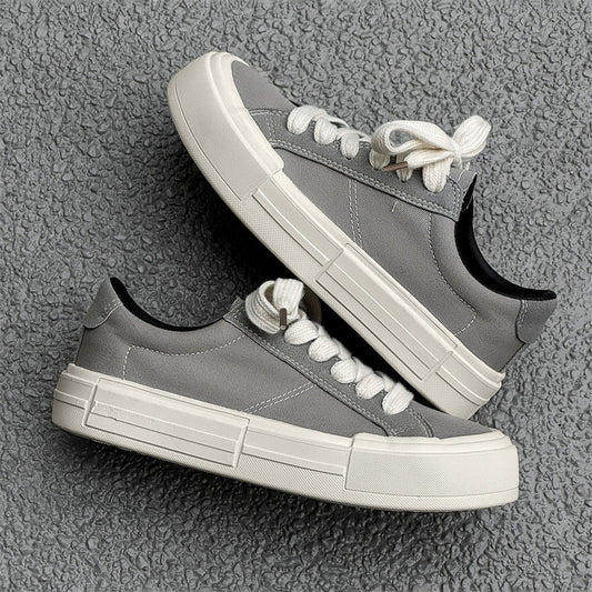 Scarpe da skate in tela con plateau da donna — Sneakers rialzate casual e sportive