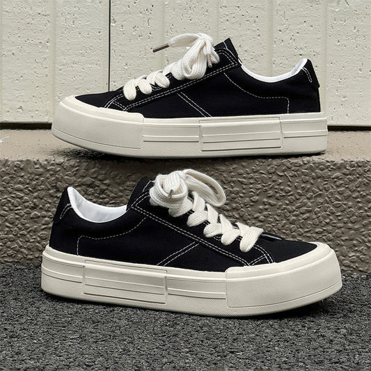 Scarpe da skate in tela con plateau da donna — Sneakers rialzate casual e sportive