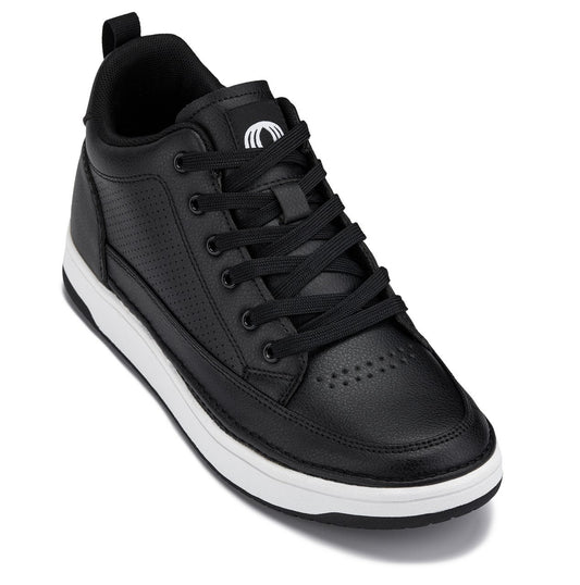CALTO - Q271 - Più alto di 2 pollici (Nero Noir) - Sneakers Rialzate in Similpelle Microforata
