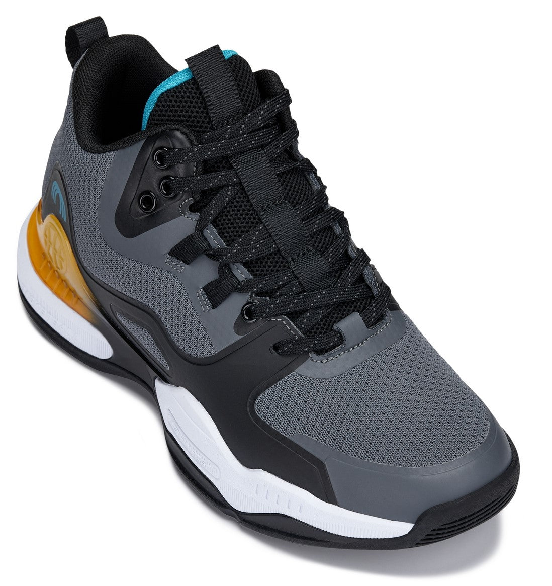 CALTO - Q392 - 3 Pollici Più Alto (Grigio/Arancione) - Scarpe da Ginnastica Alte da Basket