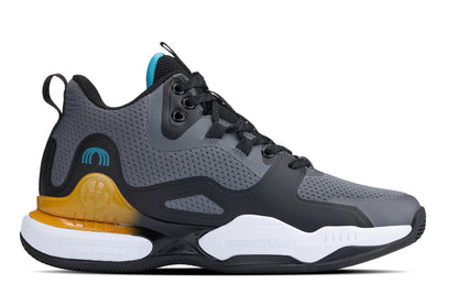 CALTO - Q392 - 3 Pollici Più Alto (Grigio/Arancione) - Scarpe da Ginnastica Alte da Basket
