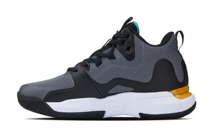 CALTO - Q392 - 3 Pollici Più Alto (Grigio/Arancione) - Scarpe da Ginnastica Alte da Basket
