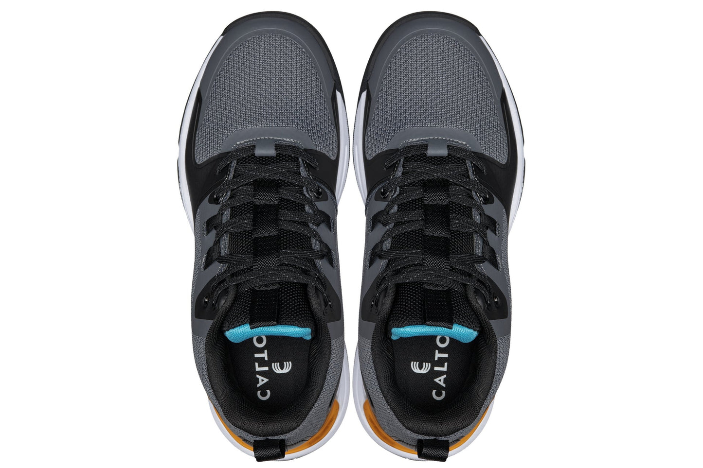 CALTO - Q392 - 3 Pollici Più Alto (Grigio/Arancione) - Scarpe da Ginnastica Alte da Basket